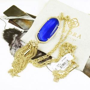 Kendra Scott Rayne Necklace Cobalt Blue Gold